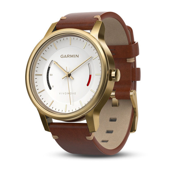 Спортивные часы Garmin VIVOMOVE Premium Gold (золотистая сталь и кожаный ремешок)